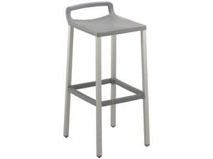 Ofer 75, High barstool in polypropylene and anodized aluminum