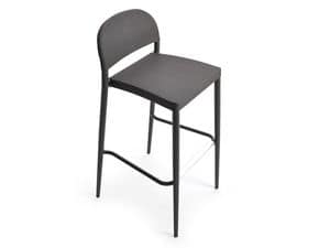 Saia stool, Aluminum and plastic stool, for bar and outdoors