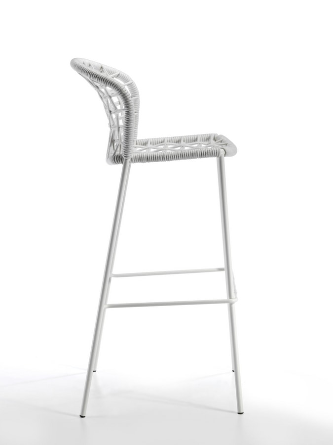 Sanela ST, Stackable stool, with rope weaving