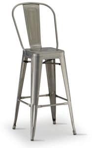 SG 503 / EST, Stackable stool in galvanized metal, for outdoor
