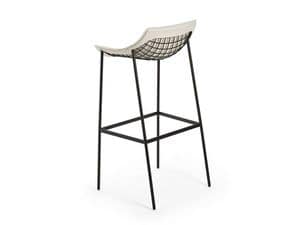 Summer set stool, Barstool in steel rod, padded seat, for bar and outdoors