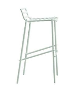 Trampoliere SG EX, Stackable stool for outdoors, in colored steel