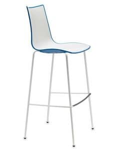 Zebra H Bicolor 2560-2, Metal and polymery stool, two-coloured, also for outdoor