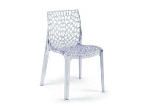 1531, Chair in transparent polycarbonate, stackable