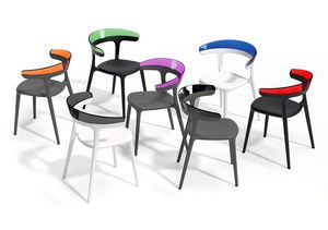 1712, Outdoor chair, in polypropylene and polycarbonate