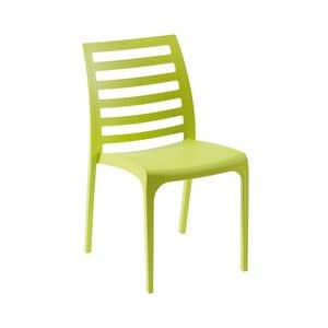 2041, Plastic chair, back with horizontal slats motif