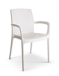 2065, Polypropylene chair with armrests for outdoors