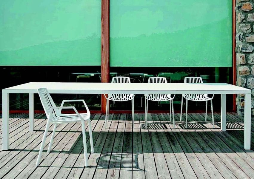 9607 Rion, Chair with armrests, in metal, for outdoor use