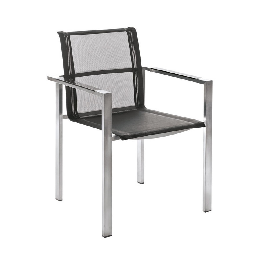 Adamas 5314, Stackable outdoor chair with armrests