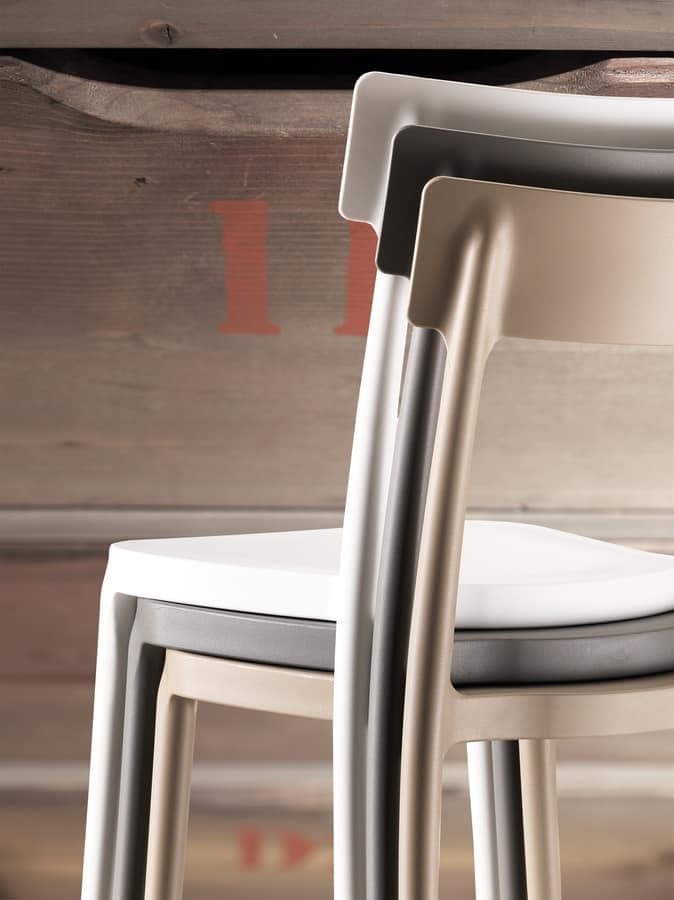Art. 077 Corsocomo, Chair elegantly designed, lightweight and stackable