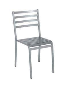 Art.Macr� Outdoor chair, Metal chair for outdoor furnishing, horizontal slats