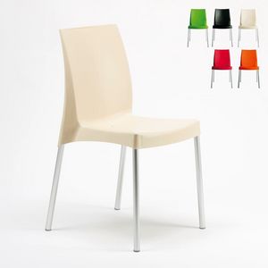 Bar stackable outdoor indoor chair Boulevard  S3340, Plastic chair, with aluminum legs