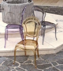Belle Epoque, Chair in colored polycarbonate, for outdoors