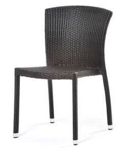 Cafeplaya sedia, Chair in woven PVC, economic, for outdoor use