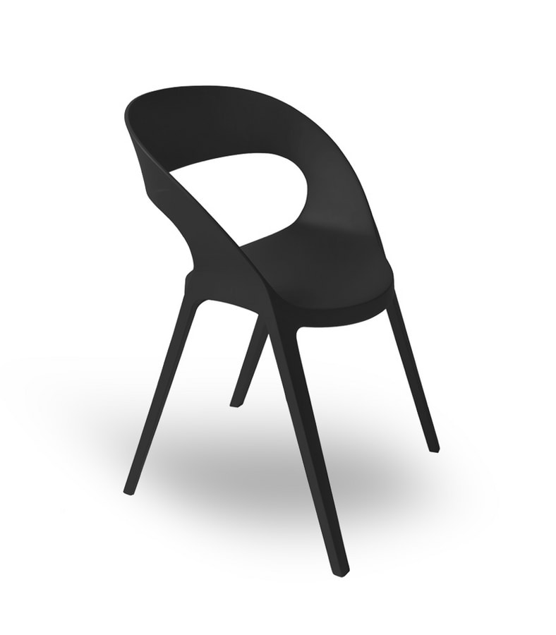 Camilla, Modern Chair, in plastic reinforced, for courtyard and bar