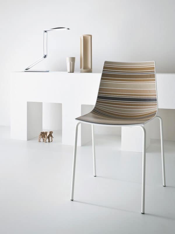 Colorfive NA, Chair with plastic shell with fancy stripes