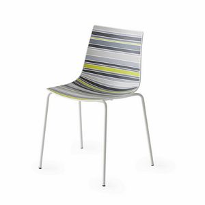 Colorfive NA, Chair with plastic shell with fancy stripes
