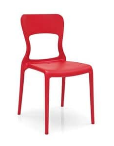 Diva, Stackable chair in polypropylene, in various colors