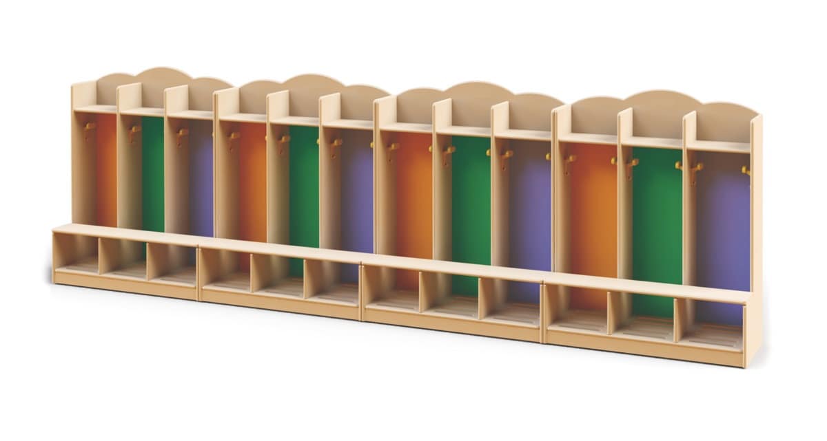 Dressing cabinets, Locker room for nurseries and kindergartens, made with non-toxic paints, different colors