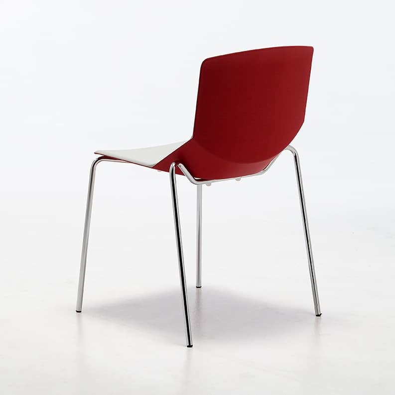 Formula tech 4L, Stackable chair, colored polyurethane seat and backrest, suitable for use indoors and outdoors