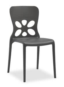 Gaia, Stackable outdoor chair, perforated back