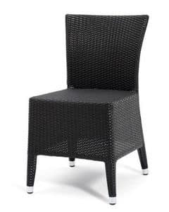 Kelly chair, Woven plastic chair, with aluminum frame