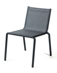 LIMA S, Stackable outdoor chair, in aluminum and textilene