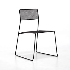 Log mesh, Metal chair, stackable and easy to transport, suitable for outdoor use