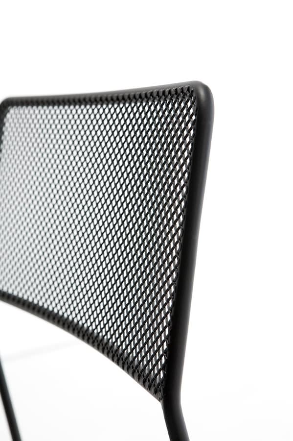 Log mesh, Metal chair, stackable and easy to transport, suitable for outdoor use