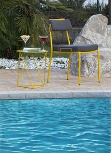 Lucky, Metal chair with cushions ideal for outdoor environments