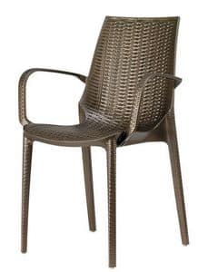 Lucrezia P, Modern armchair entirely made in woven patterned technopolymer