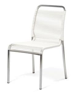 Marine chair, Chair in stainless steel and woven fiber, for external use