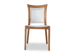 Mirage side chair - polypropylene, Chair in wood and polypropylene, for outside