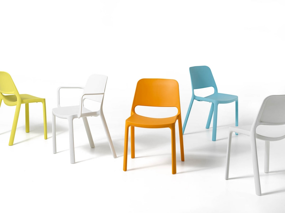 Nuke, Stackable polypropylene chair, also for outdoor use