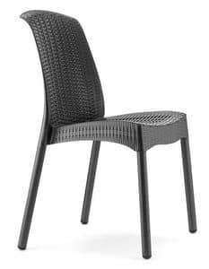Olimpia Chair Trend, Technopolymer and aluminium chair, stackable and for garden
