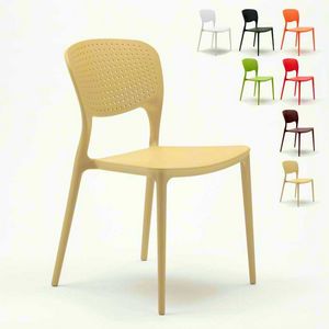 Outdoor polypropylene stacking bar kitchen chairs inside GARDEN GIULIETTA - SG689PP, Stackable and durable outdoor chair