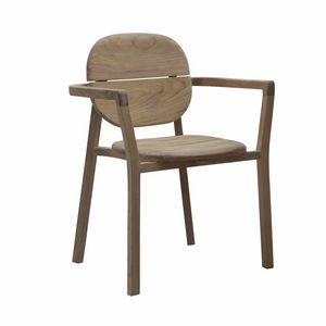 Pebbles 0361, Stackable outdoor chair, made of teak wood
