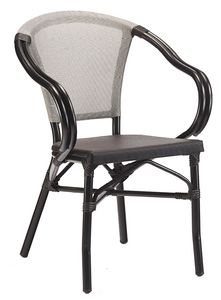 PL 422, Stackable outdoor chair with curved armrests