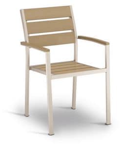 PL 471, Chair in aluminum and techno-wood, steel effect