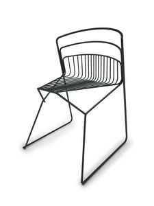 Ribelle chair, Chair entirely in steel rod, for indoor and outdoor use