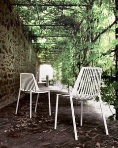 Rion 851 Sedia, Chair in aluminum, with vertical design, for gardens