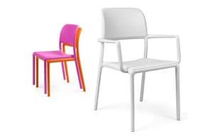 Riva / Riva Bistrot, chair made of polypropylene, stackable chair, outdoor chair Garden, Bar, Ice-cream parlour, Outdoor