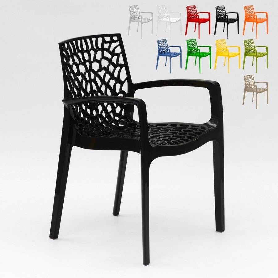 Stacking Chair With Armrests Made Of, Plastic Stackable Outdoor Chairs With Arms