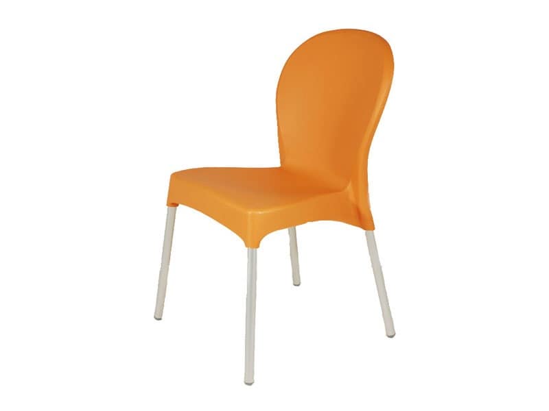 SE 029, Plastic chair with aluminum legs, for garden and Bar
