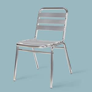 SE 060, Polished aluminum chair, for outdoor