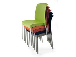 SE 2070, Chair in aluminum and plastic, garden furniture, for outdoor