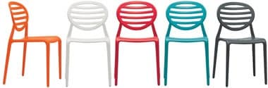 SE 2317, Stackable polypropylene chair, for garden and patio