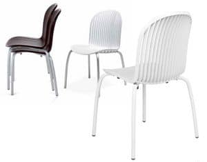 SE 7005, Chair with aluminum legs and plastic shell ideal for outdoor and bar