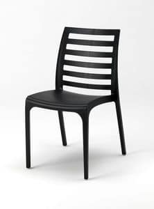 External resin chair LINE  SL100RES25PZ, Stackable chair made of plastic for outdoor use