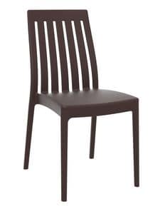 Sonia, Polypropylene chair for indoor and outdoor, stackable